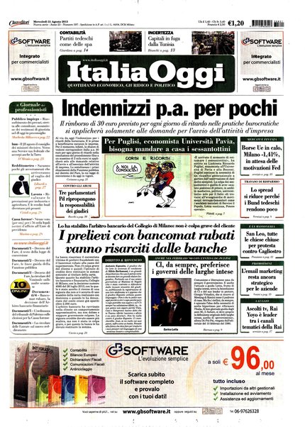 Italia oggi : quotidiano di economia finanza e politica